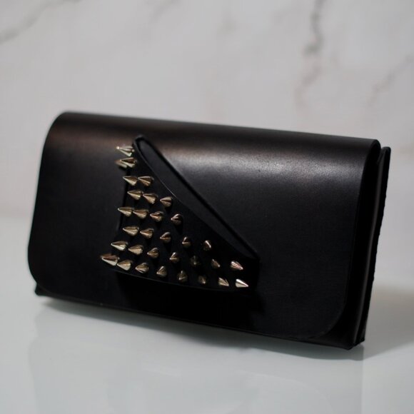 Wearable Clutch with Spike Studded detail - Italian Vachetta Leather - Picture 2 of 15